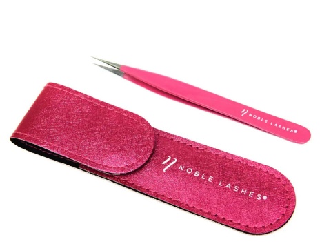 Pęseta różowa prosta + Etui Pęseta różowa prosta + Etui