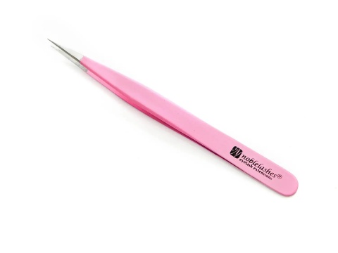 Pęseta różowa prosta z gumową warstwą Pęseta różowa prosta z gumową warstwą