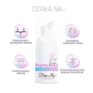 Pianka szampon do brwi i rzęs przedłużanych Super Hero Foam